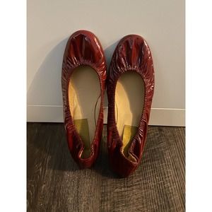 Lanvin Paris patent leather ballet flats- burgundy